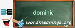 WordMeaning blackboard for dominic